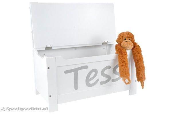 Personaliseer je speelgoedkist met je naamsticker.